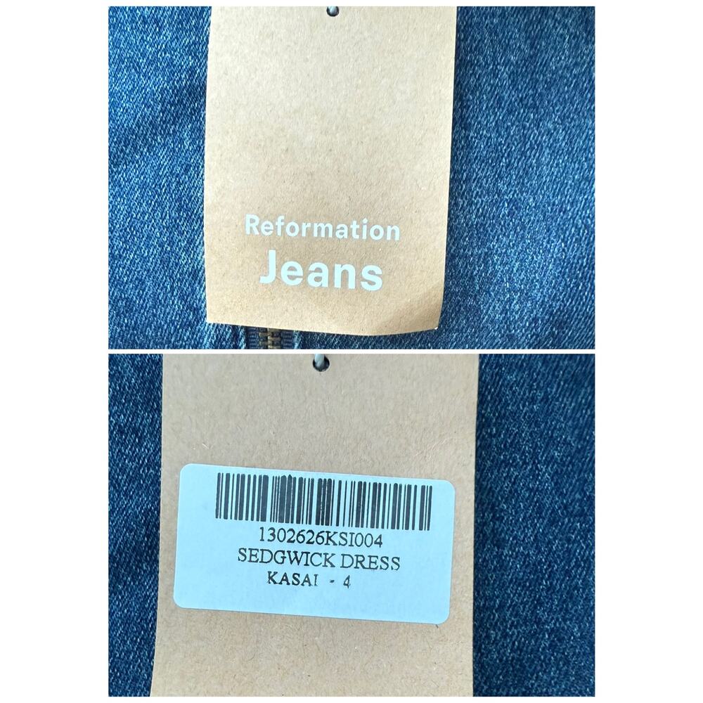 NWT Reformation Jeans Women's Denim Mini Dress Size 4 - Picture 7 of 8